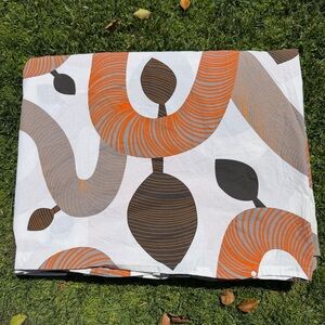 Vintage IKEA Kajsa Trad Vines Queen Size Duvet Cover Orange Brown 81x100 READ